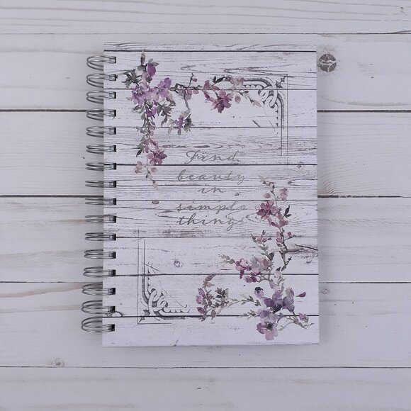Petal and Stone Other - Journal Notepad Notebook Inspirational Find Beauty Lined Sheets 6x8.5 inch